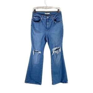 Levi's 726 High Rise Flare Ripped Stretch Jeans SZ 30